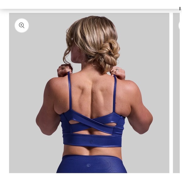 Born Primitive Other - Born Primitive Radiance Sports Bra Metallic Blue Crisscross Back Womens Medium